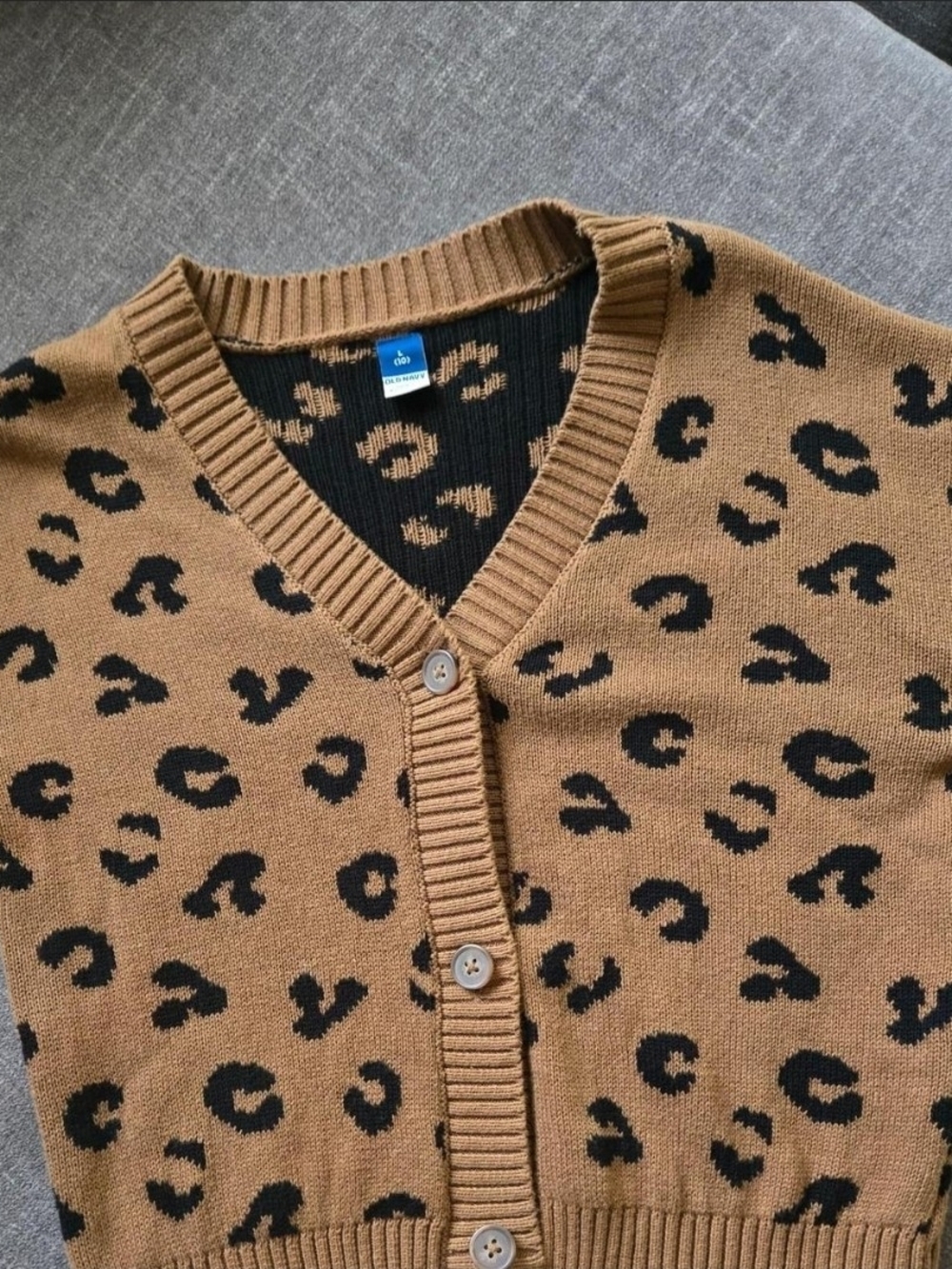 Old Navy Classic Leopard Print Button-Front Sweater Cardigan - Brown
